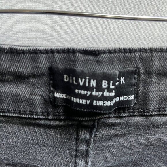 Dilvin Black high waisted slit fit jeans Sz 26" - Picture 6 of 12
